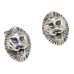 Rajasthan Gems Stud Earrings Lion Sterling Silver 925 Women Men Unisex Engraved Handmade E547